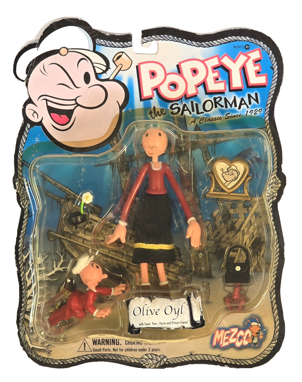 VTG 2001 Mezco Toyz "Popeye the Sailorman" Series 1 OLIVE OYL Action Figure, New